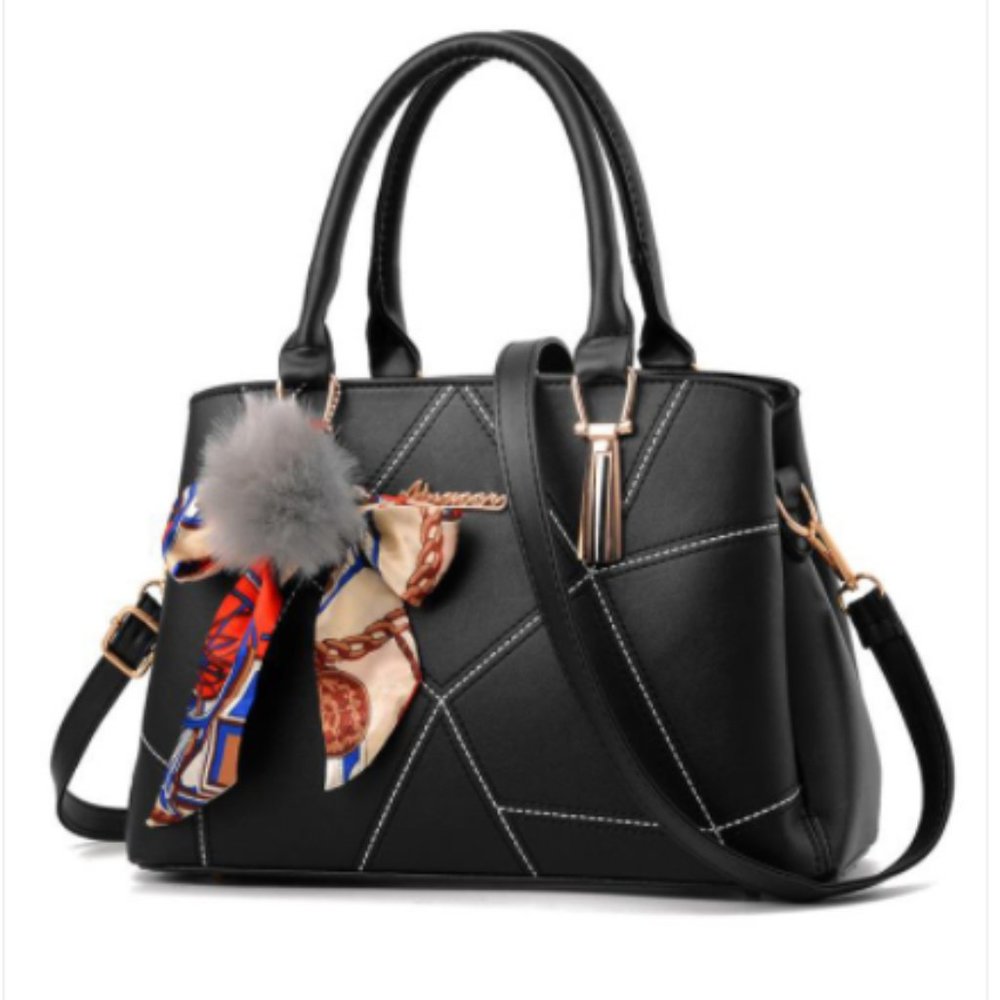Silk Scarf Decor Sewing Thread Handbags For Women